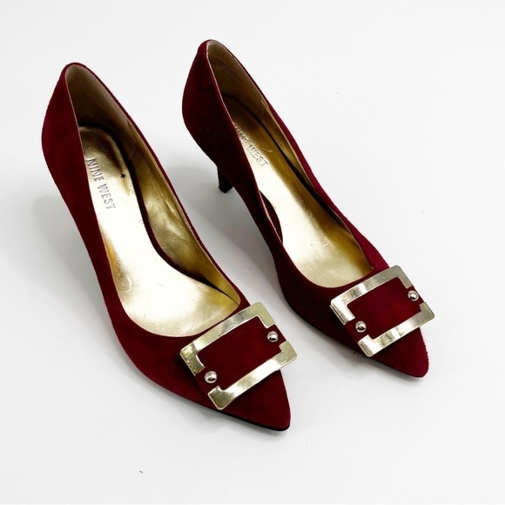 Nine‎ West Red Amarillo Gold Plated Pumps Size 6